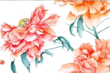 Three Tree Peonies by Sara Steele