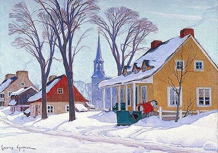 Clarence Gagnon,Matinee d'hiver a Baie Saint-Paul. 2 & 3 sta.jpg