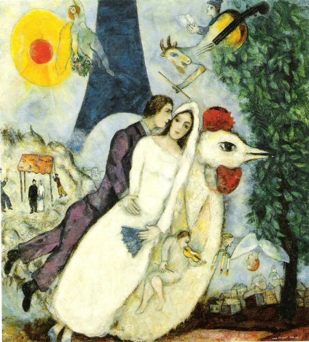Marc Chagall,The Bride and Groom of the Eiffel tower,1938-19.jpg
