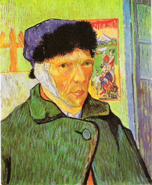 Vincent van Gogh. Self portrait with bandaged ear,1889..jpg