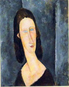 Blue Eyes (Portrait of Madame Jeanne Hebuterne) 1917 by Amedeo Modigliani
