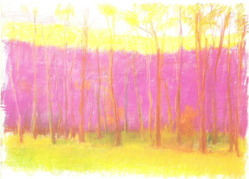 Wolf Kahn, Trees Against a Magenta Background  , 1990..jpg