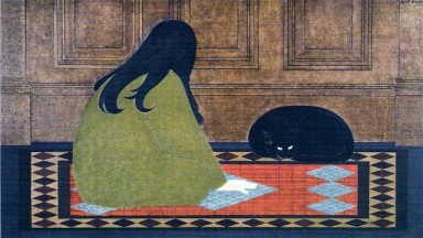 Dialogue in Green 1968 by Will Barnet
