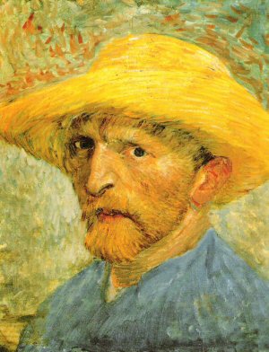 Vincent van Gogh. Self portrait with straw hat. 1887..jpg